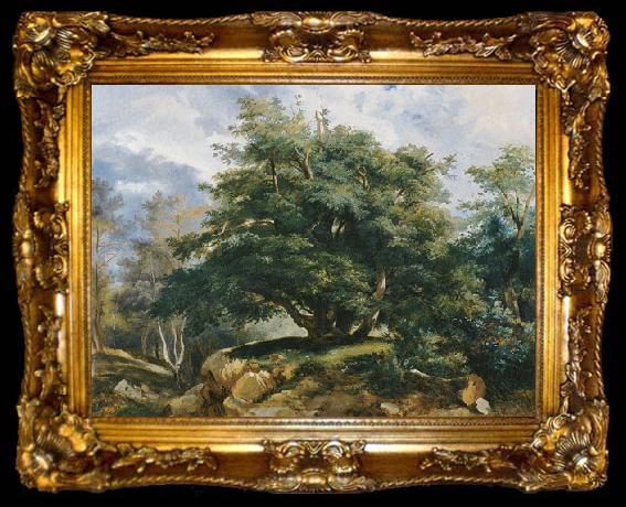 framed  Jules Coignet Old Oak in the Forest of Fontainebleau, ta009-2